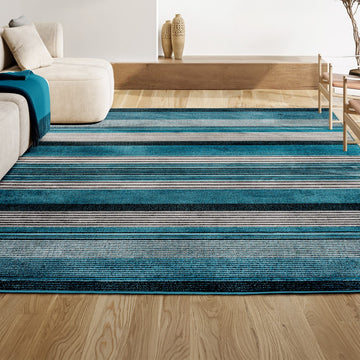 Duxbury Gradient Ticking Striped Area Rug